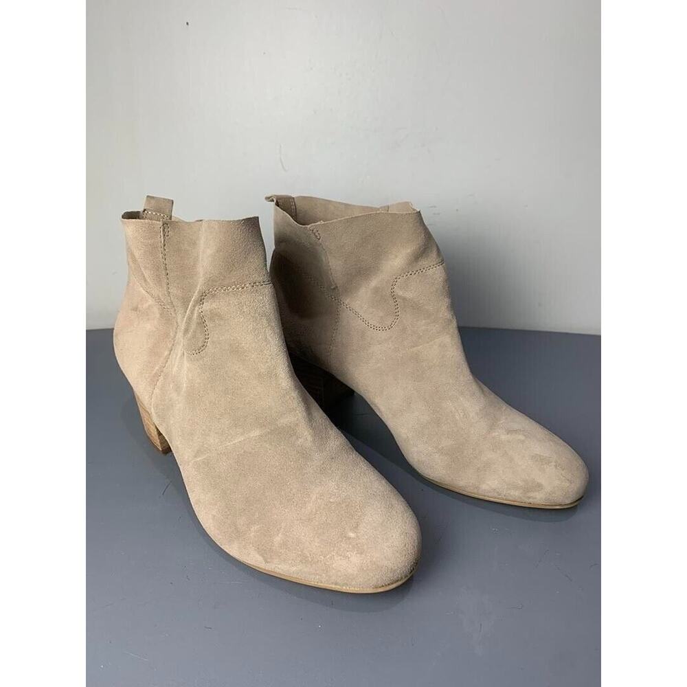 Steve Madden Womens Taupe Suede Ankle Boots Size 9.5